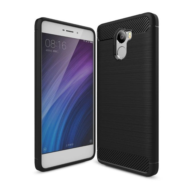 Capa Carbon Gel TPU Carbono Preto para Xiaomi Redmi 4 - Multi4you®