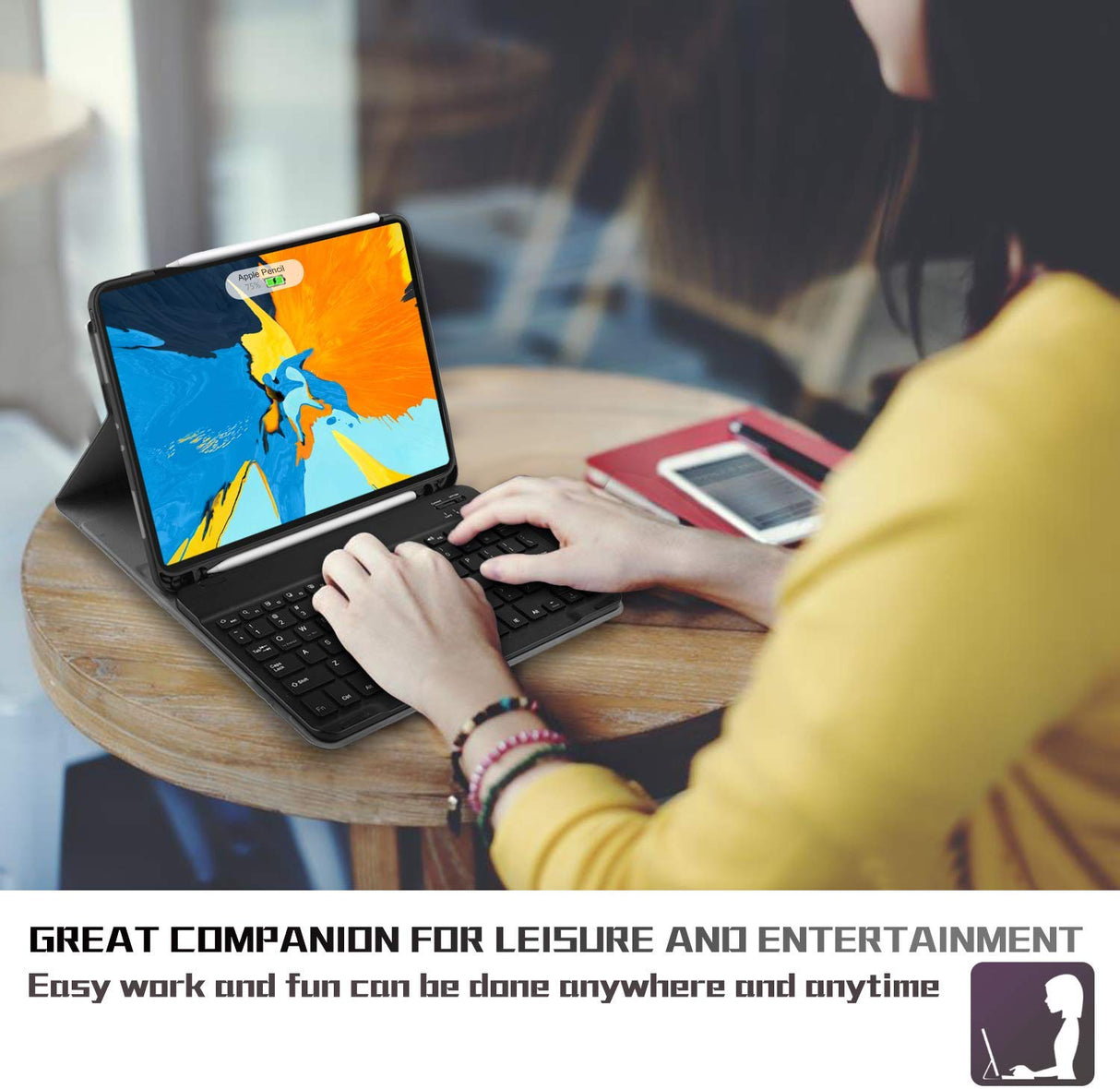 Capa Flip com Teclado Bluetooth Destacável para Apple iPad Pro 11 2018