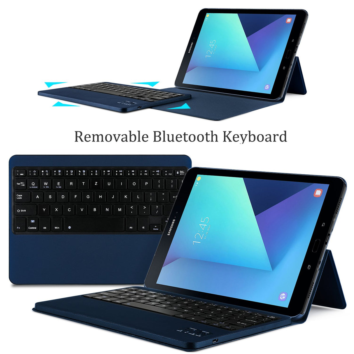 Capa Teclado Bluetooth para Samsung Galaxy Tab S3 SM-T820 / T825 9.7" (Azul)