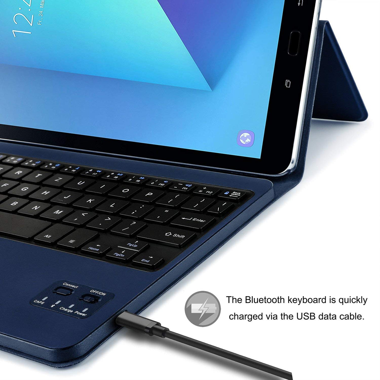 Capa Teclado Bluetooth para Samsung Galaxy Tab S3 SM-T820 / T825 9.7" (Azul)