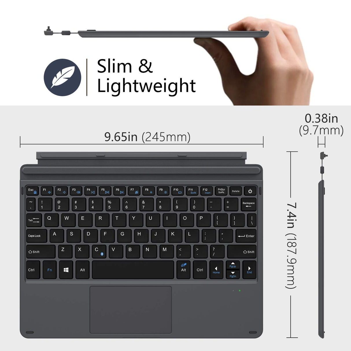 Capa Teclado BLUETOOTH para Surface GO - Type Cover Wireless (QWERT Inglês) - Multi4you®