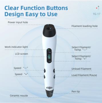 Caneta 3D TG-17 Intelligent 3D Pen