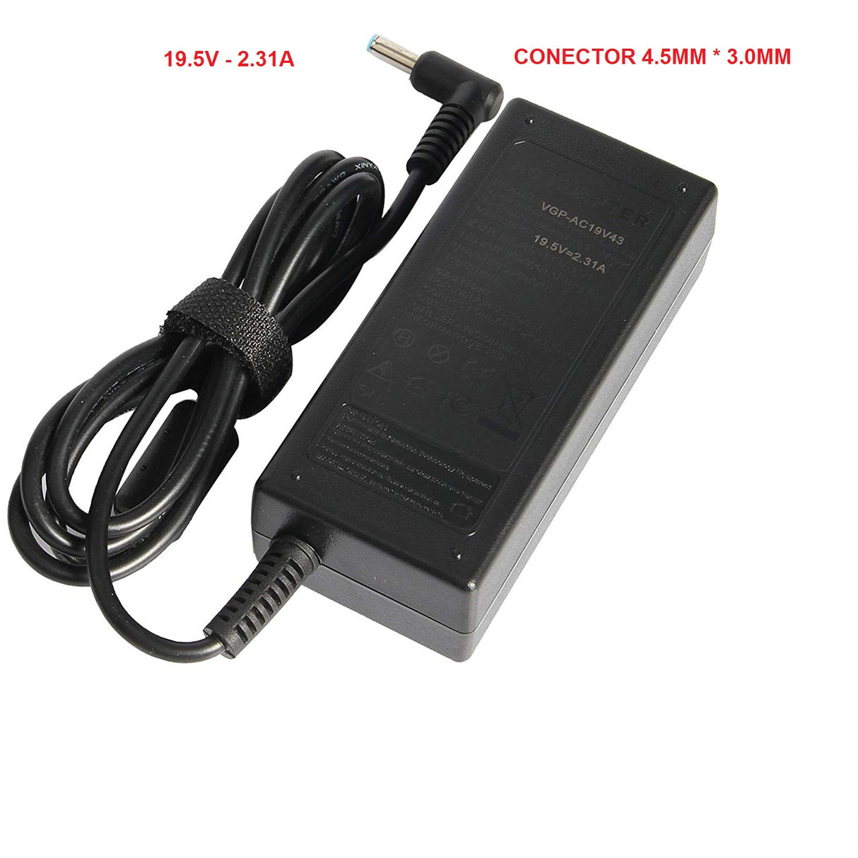 Carregador Compatível HP 19.5V 2.31A 45W Conector 4.5mm x 3.0mm - Multi4you®