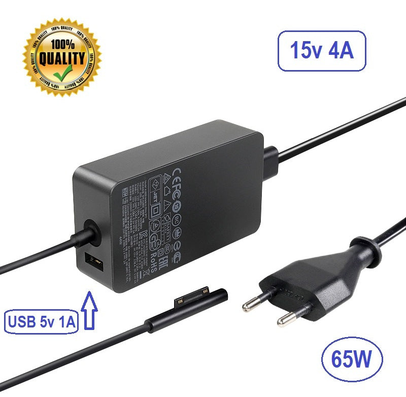 Carregador 65W para Microsoft Surface Pro 3 - Pro 4 - Laptop - Book - PRO 2017 - GO 2018 - Multi4you®