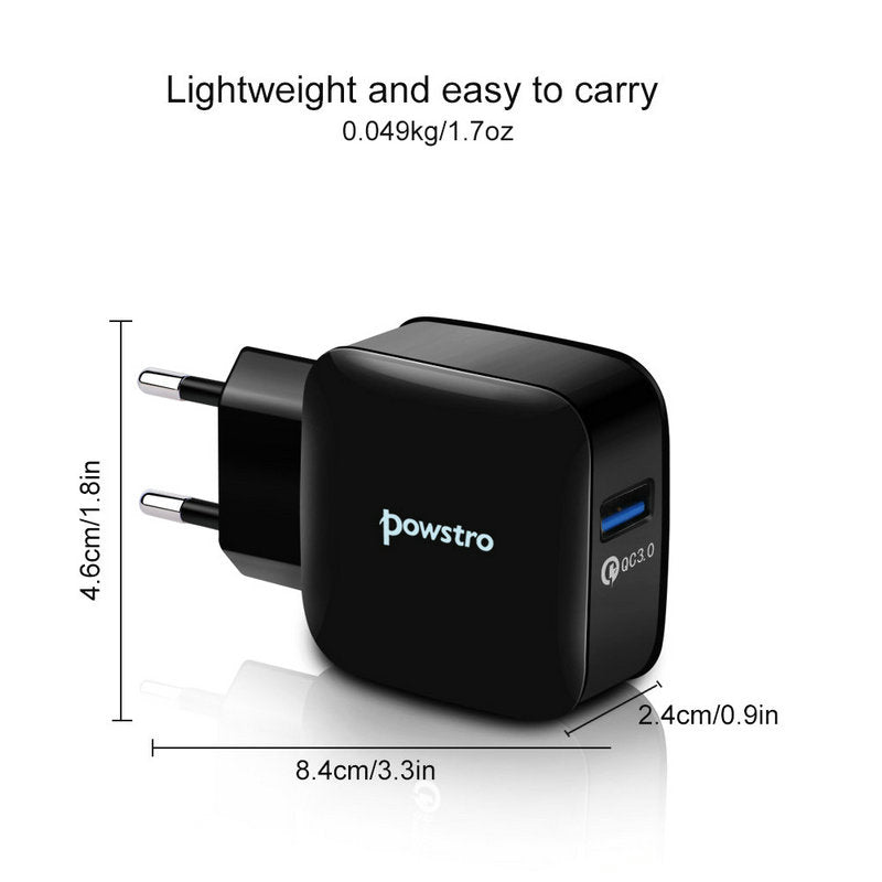 Carregador Rápido Qualcomm 3.0 USB - Fast Charge (Preto) - Multi4you®
