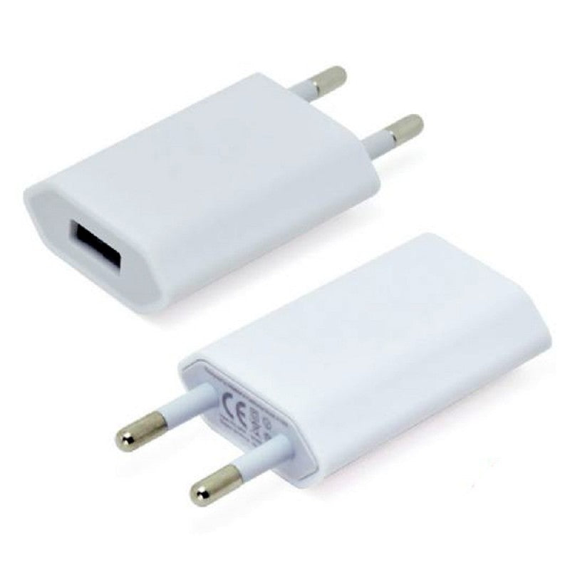 Carregador de Viagem Compatível com iPhone / Samsung / Huawei USB (5V – 1A) BRANCO - Multi4you®