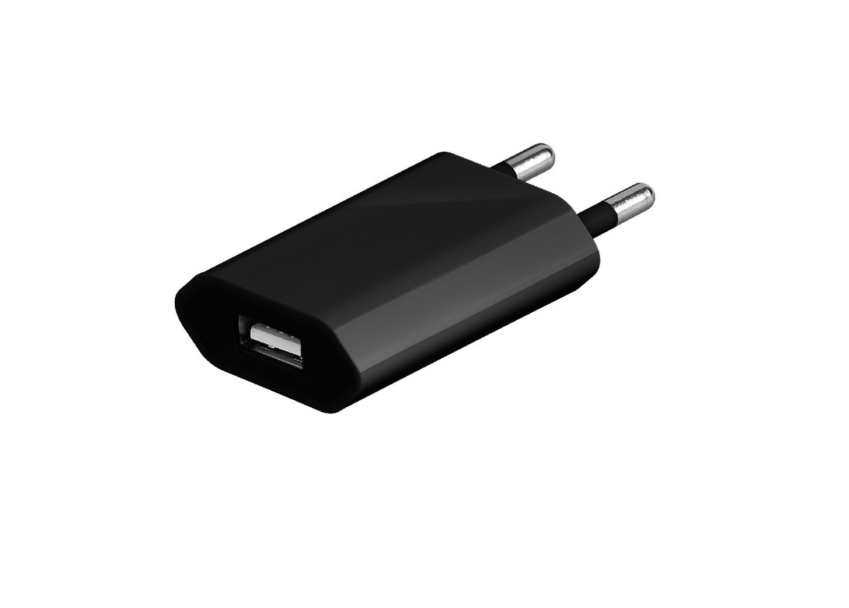 Carregador de Viagem Compatível com iPhone / Samsung / Huawei USB (5V – 1A) PRETO - Multi4you®