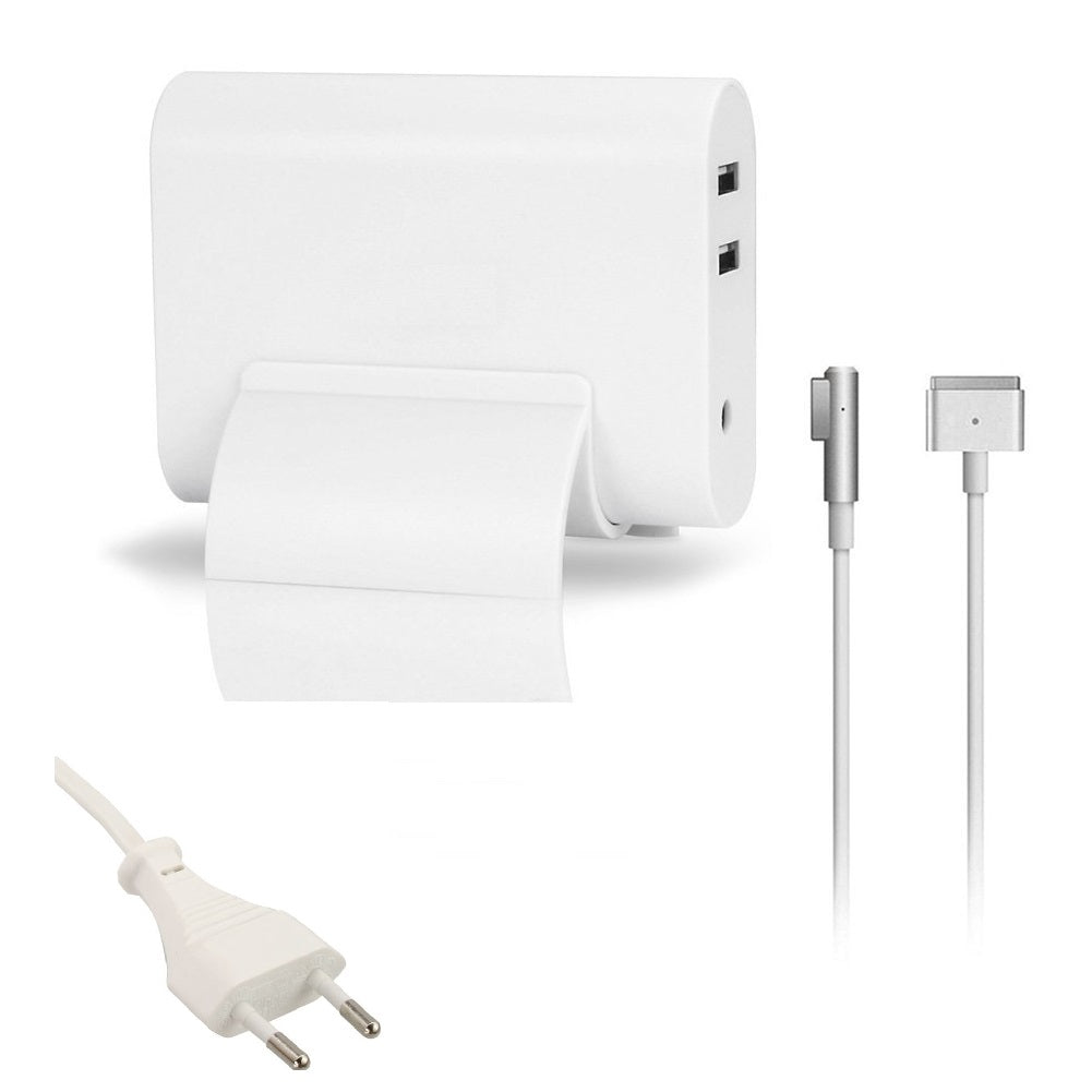 Carregador para MacBook 4 em 1 - 45W / 60W Tipo T (14.5V-3.1A/16.5V-3.65A + 2 USB 5V-2.1A)