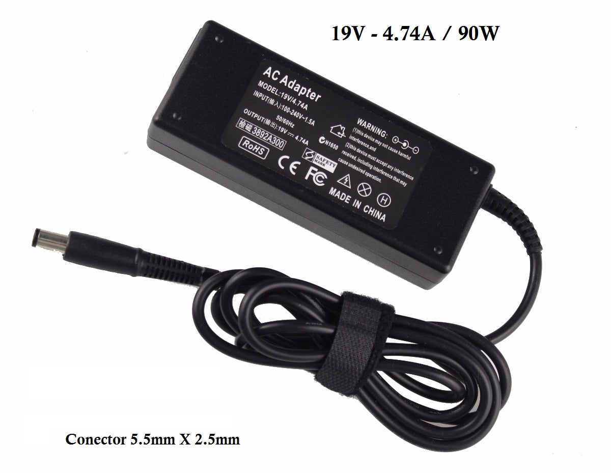 Carregador para Portátil HP / Compaq 90W (19V - 4.74A) Conector 5.5mm X 2.2mm - Multi4you®