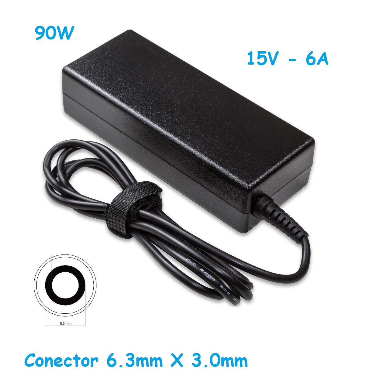 Carregador para Portátil Toshiba Tecra 90W (15V 6A) Conector 6.3mm X 3mm - Multi4you®