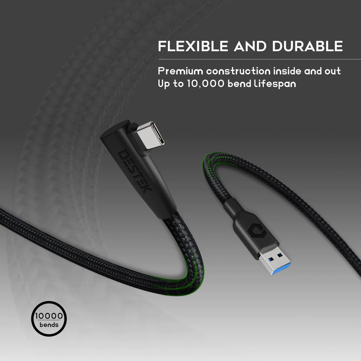 DESTEK Cabo USB de dados 5 m Compativel com Oculus Meta Quest 2 - Oculus Quest Link Steam VR