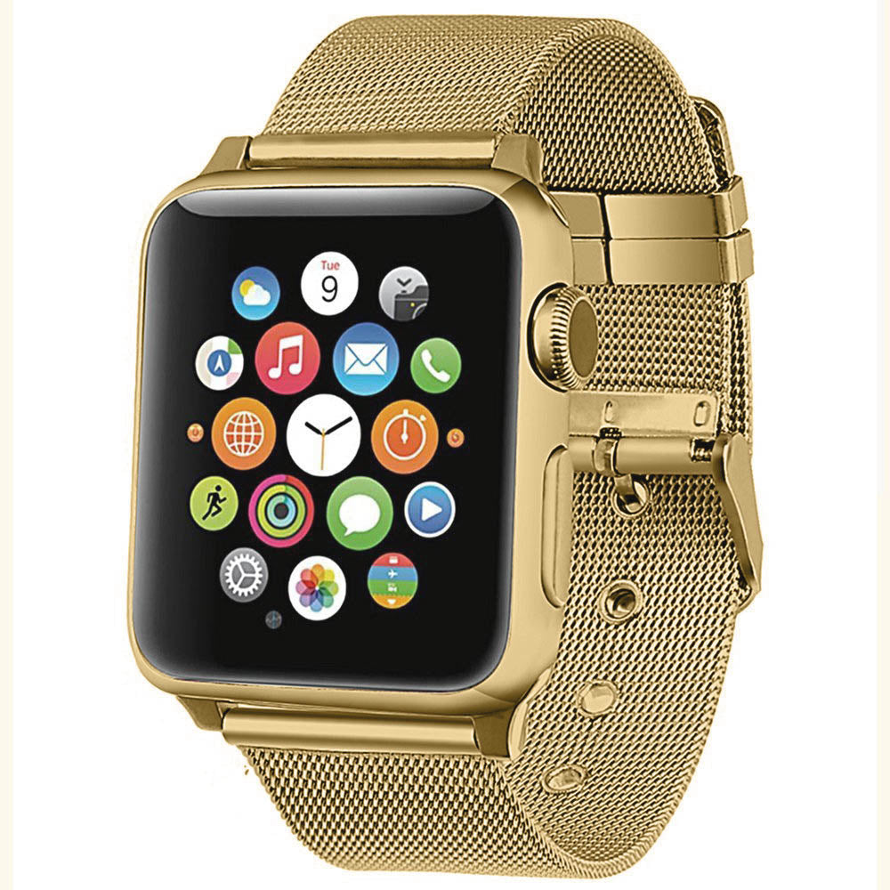 Pulseira Bracelete Milanesa para Apple Watch 38mm - Aço DOURADO - Multi4you®