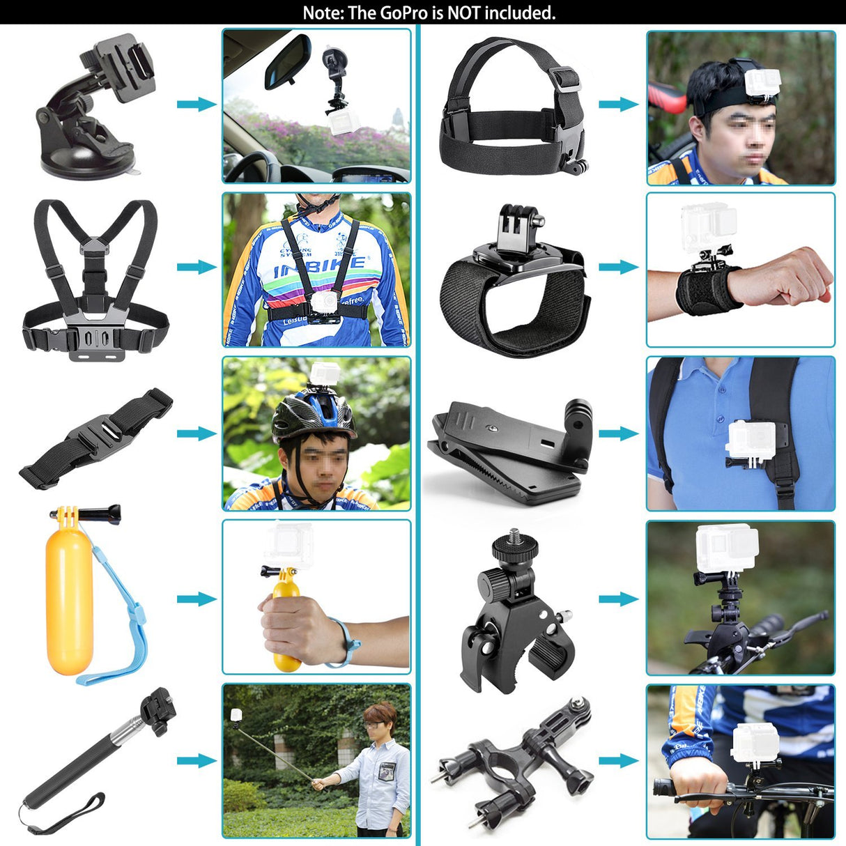 Kit de Acessórios para Câmara de Ação 62 em 1 - Multi4you®