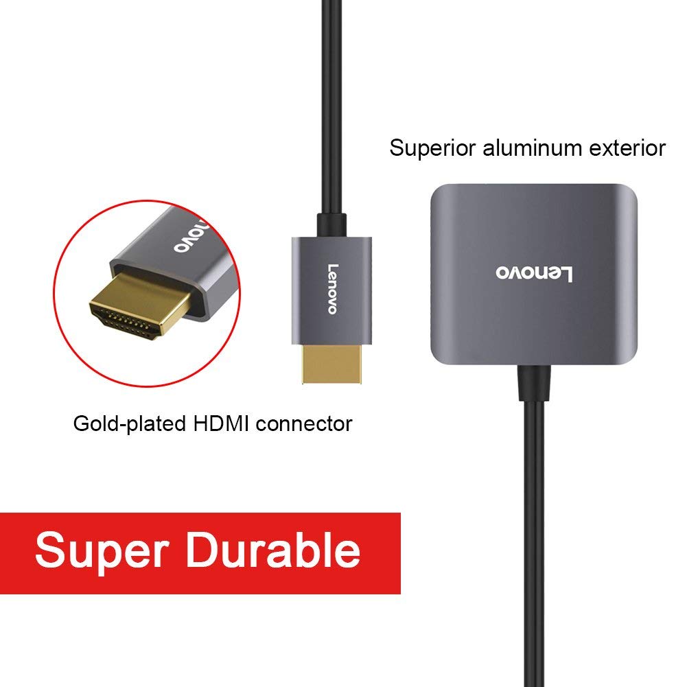 Adaptador Conversor de HDMI para VGA Lenovo H201 Com Áudio Jack 3.5mm + Micro USB