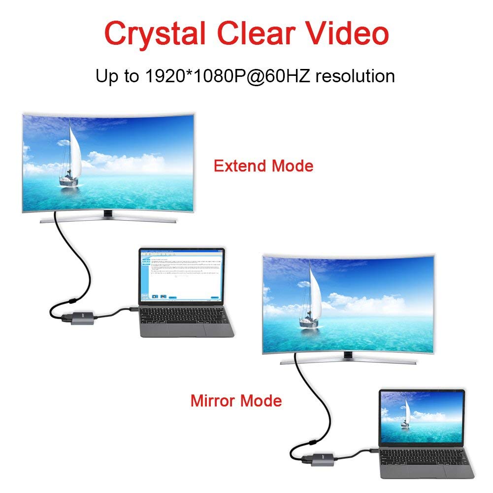 Adaptador Conversor de HDMI para VGA Lenovo H201 Com Áudio Jack 3.5mm + Micro USB