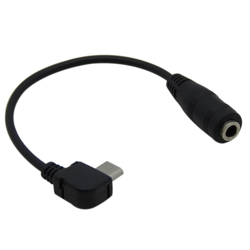 Cabo Micro USB para Jack 3,5 Fêmea 90 Graus