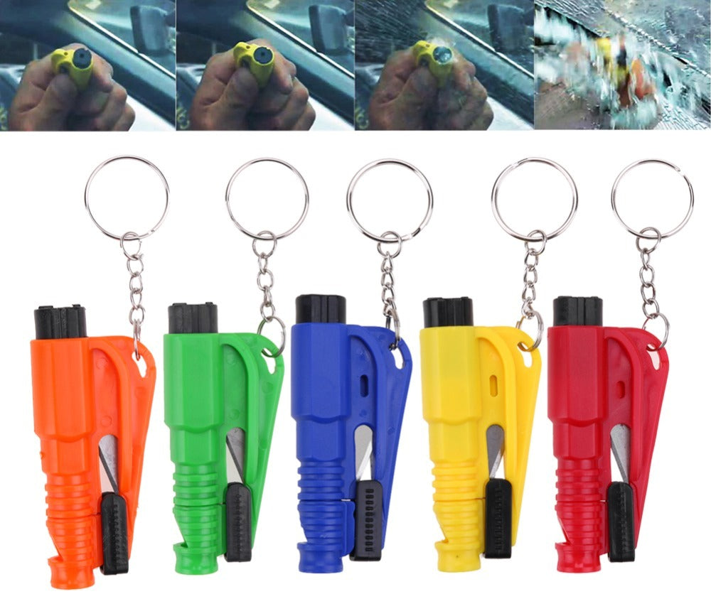 Martelo de Emergência 3 em 1 para Viaturas - Quebra Vidros / Apito / Cortador de Cinto de Segurança - Multi4you®