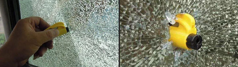 Martelo de Emergência 3 em 1 para Viaturas - Quebra Vidros / Apito / Cortador de Cinto de Segurança - Multi4you®