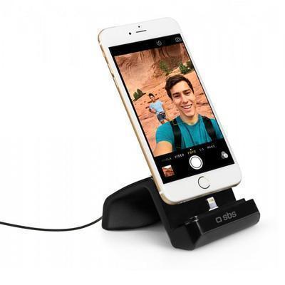 Suporte de Mesa com Função de Carga com Conector Lightning Preto