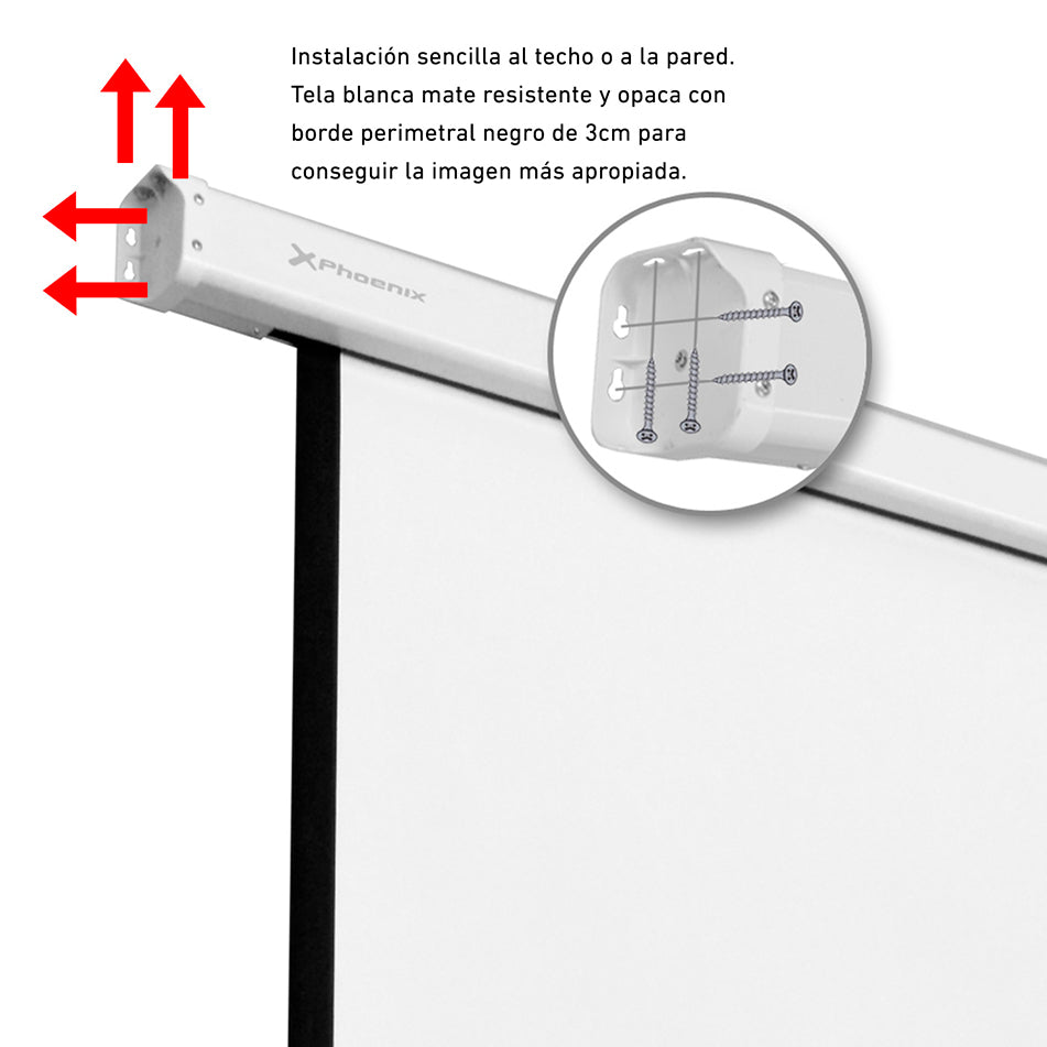 Tela de projeção eletrica 240X240cm PHOENIX