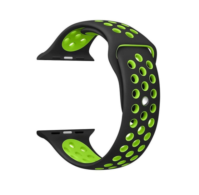 Pulseira Bracelete Desportiva Silicone para Apple Watch 42mm PRETO/VERDE - Multi4you®