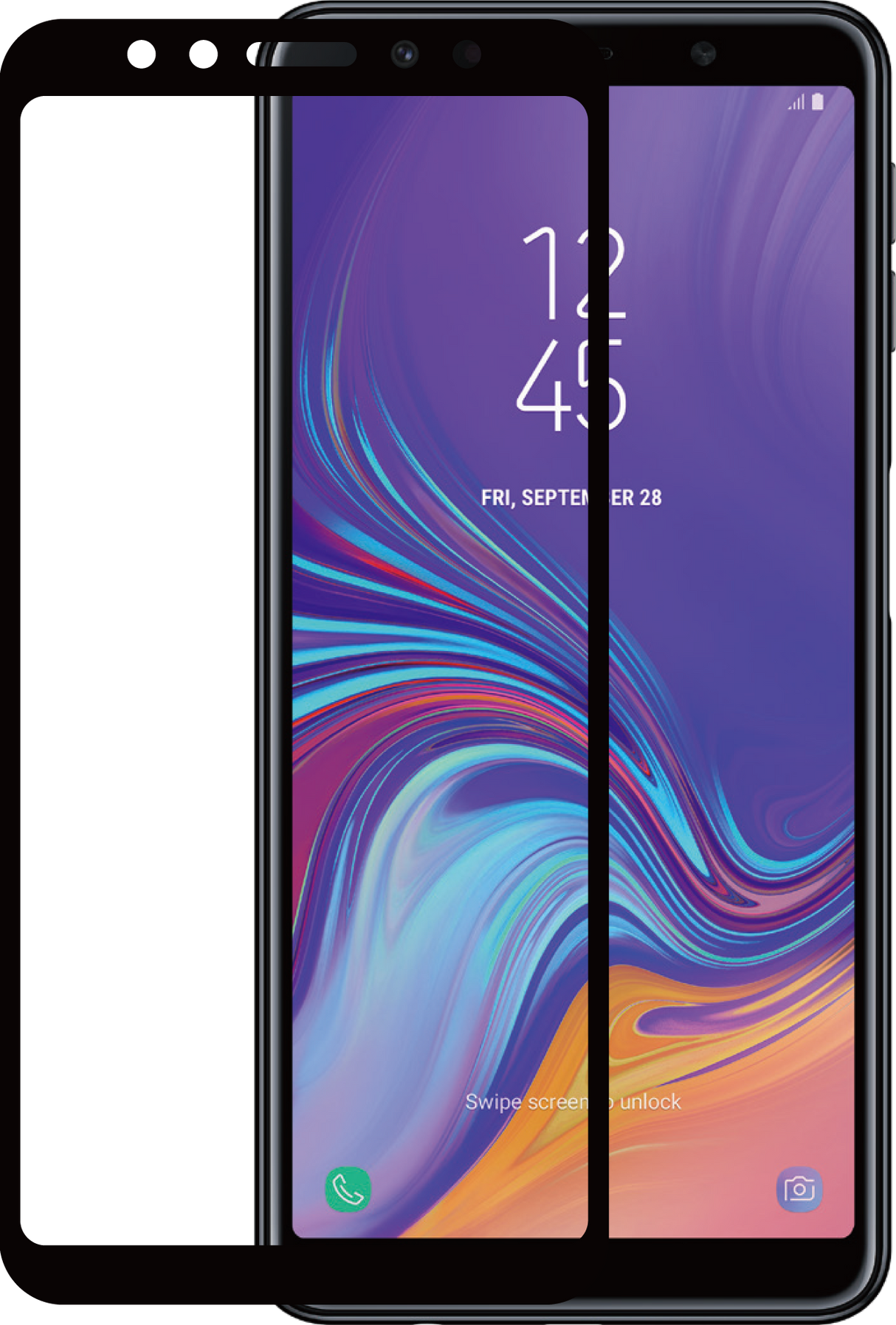 Pelicula Vidro Temperado 3D Full Cover Preto Samsung Galaxy A7 2018 - Multi4you®