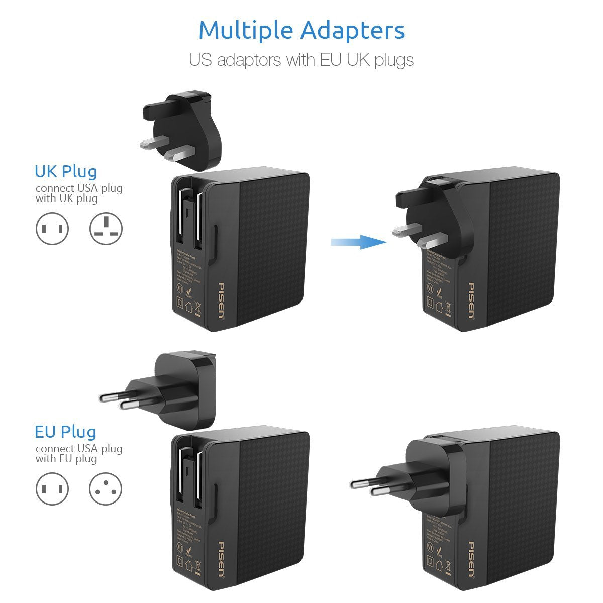 Pisen Carregador Universal Power Combo 4 Porta USB
