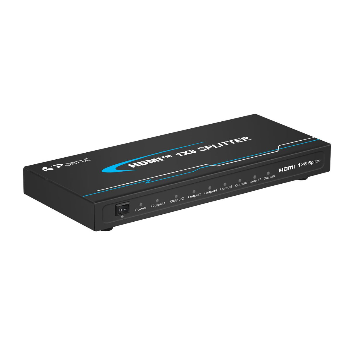 Portta Splitter Multiplicador HDMI 1 x 8 - 1 Entrada 8 Saídas Full HD 1080p Premium