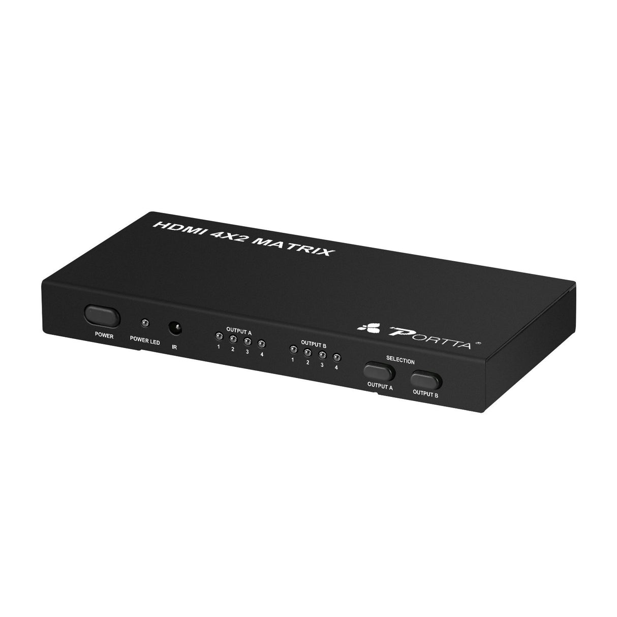 Portta Matrix 4 X 2 HDMI Áudio & Vídeo Premium - 4 Entradas 2 Saídas (Switch + Splitter)