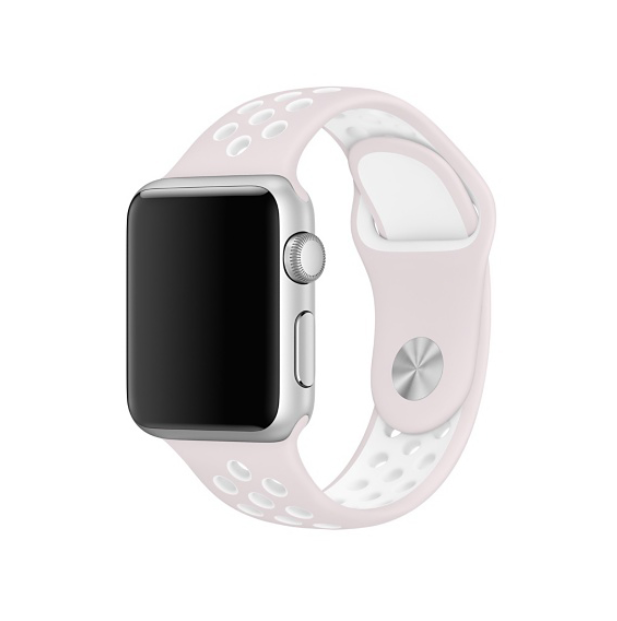 Pulseira Bracelete Desportiva Silicone para Apple Watch 38mm ROSA/BRANCO - Multi4you®