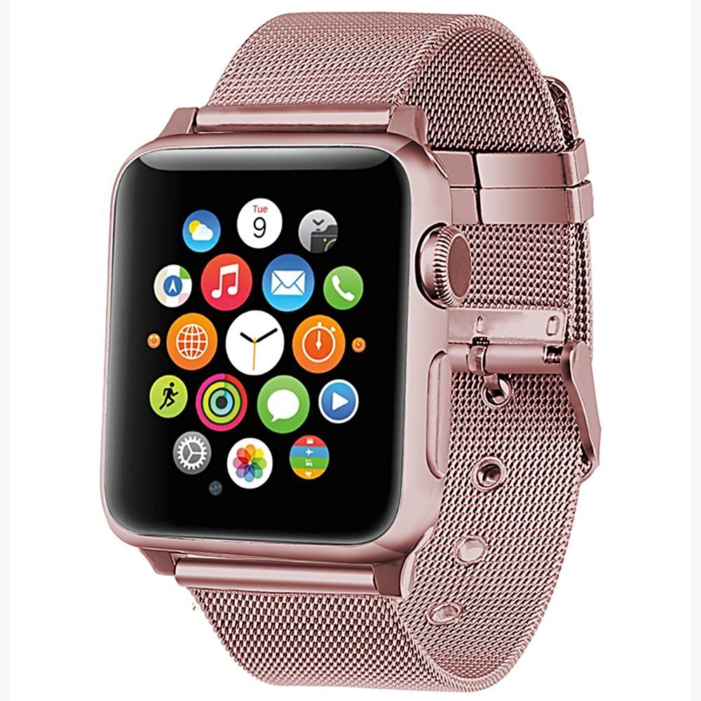 Pulseira Bracelete Milanesa para Apple Watch 38mm - Aço ROSE GOLD - Multi4you®