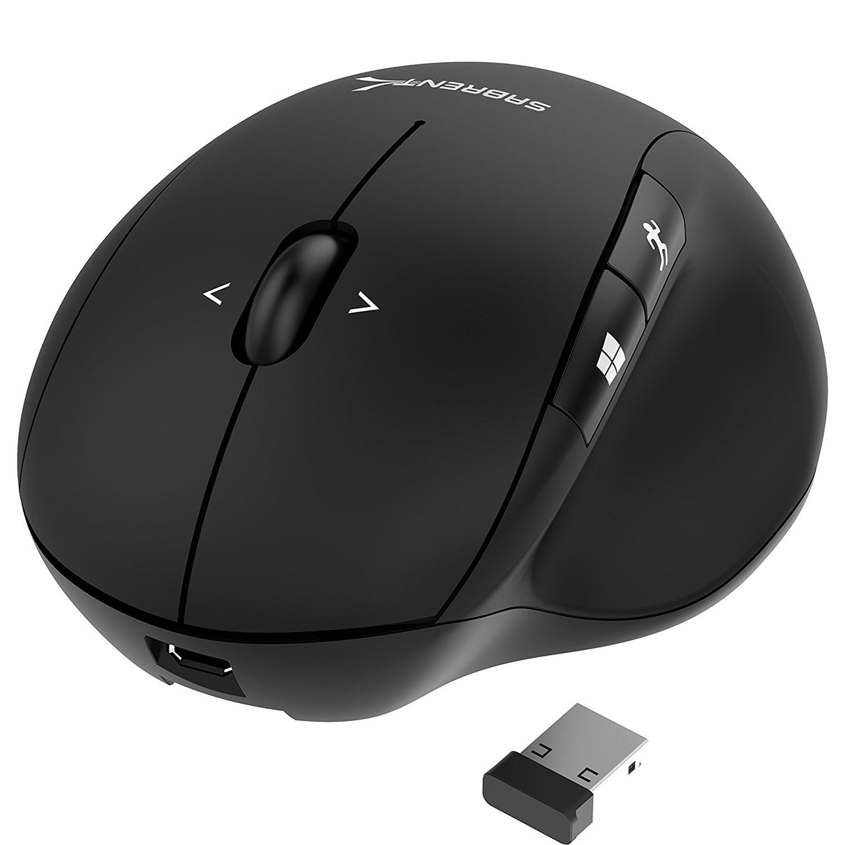 Rato Óptico Ergonômico Wireless 2,4GHz 1600 Dpi MS-WRCH