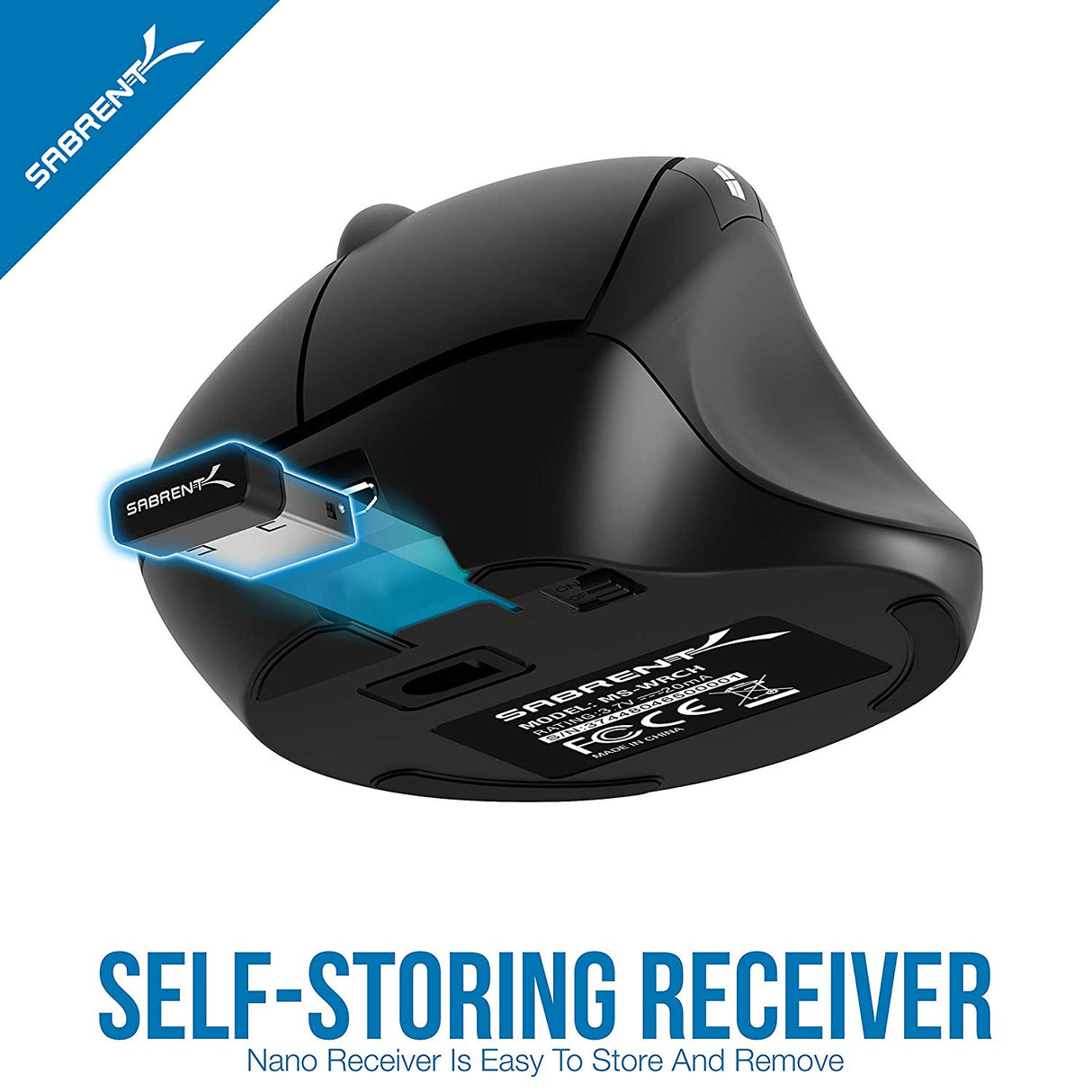 Rato Óptico Ergonômico Wireless 2,4GHz 1600 Dpi MS-WRCH