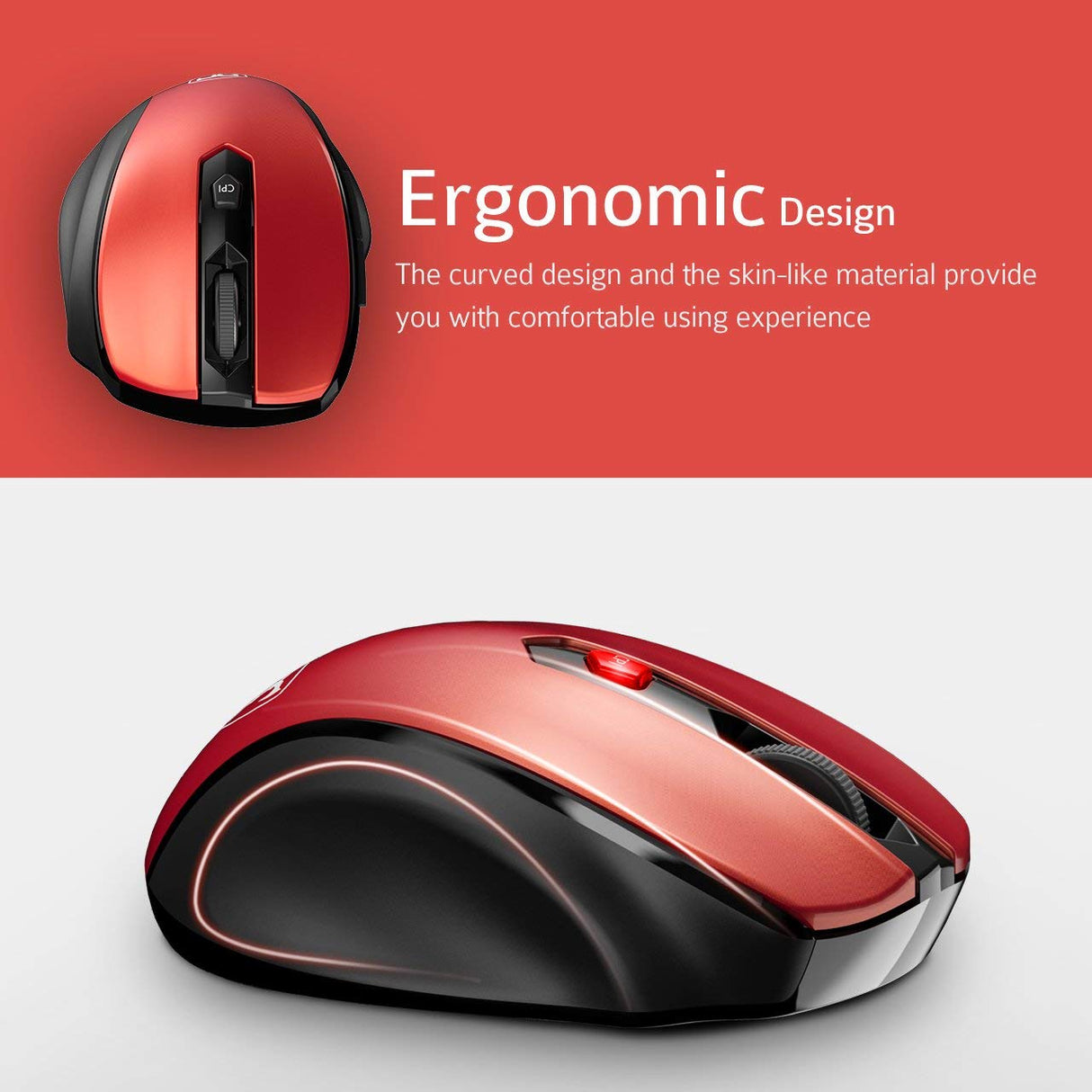 Rato Óptico Wireless 2,4GHz 2400 Dpi com 6 Botões para Windows Mac Linux - Multi4you®