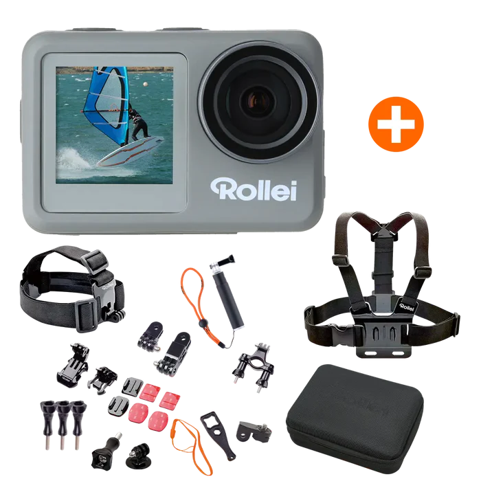 Rollei Action Cam 9s Plus Câmara de Ação 4K à prova d’agua com Acessórios