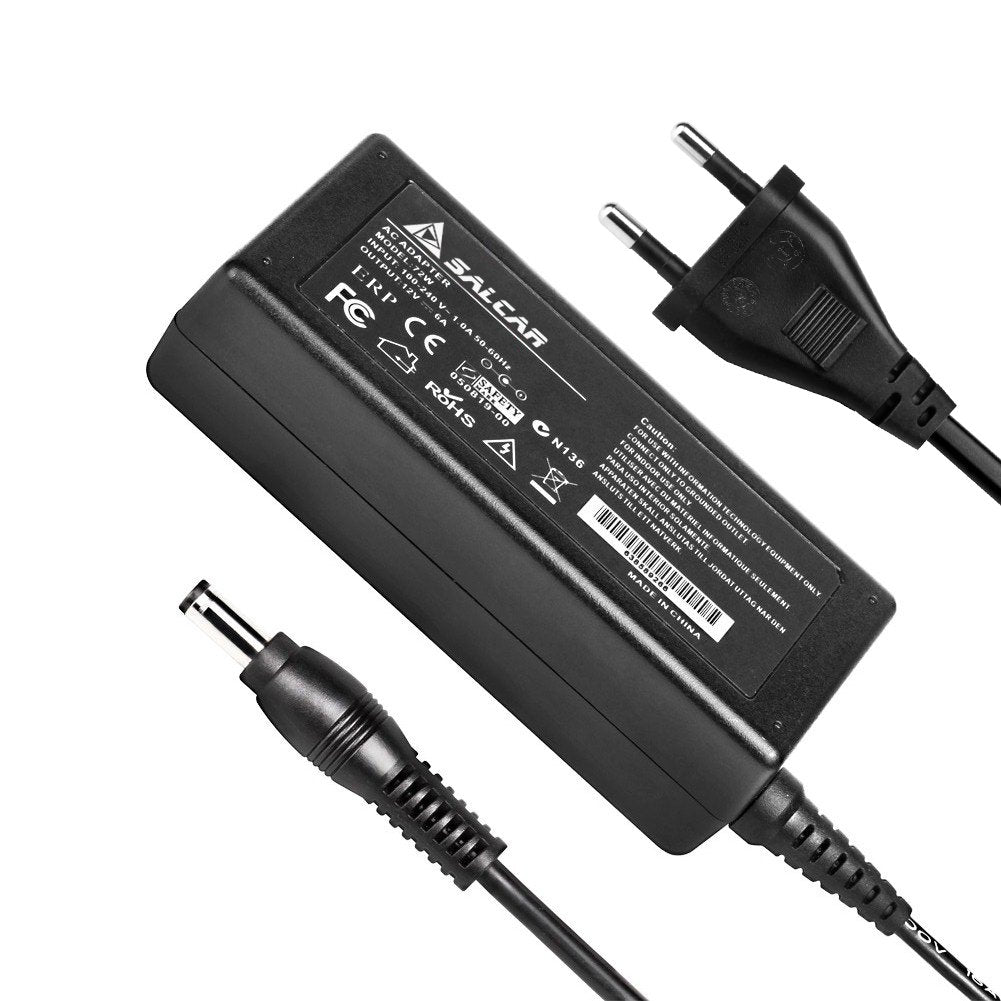 SALCAR Carregador 12V 6A 72W - 5.5 mm x 2.5 mm
