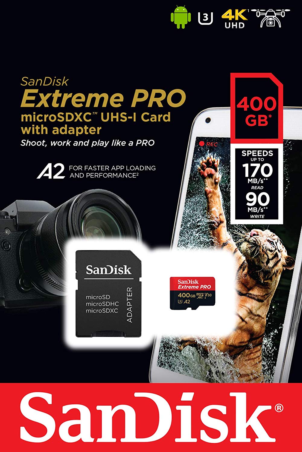 SanDisk Extreme Pro 400 GB microSDXC Pro Deluxe 170 MB/s Class 10