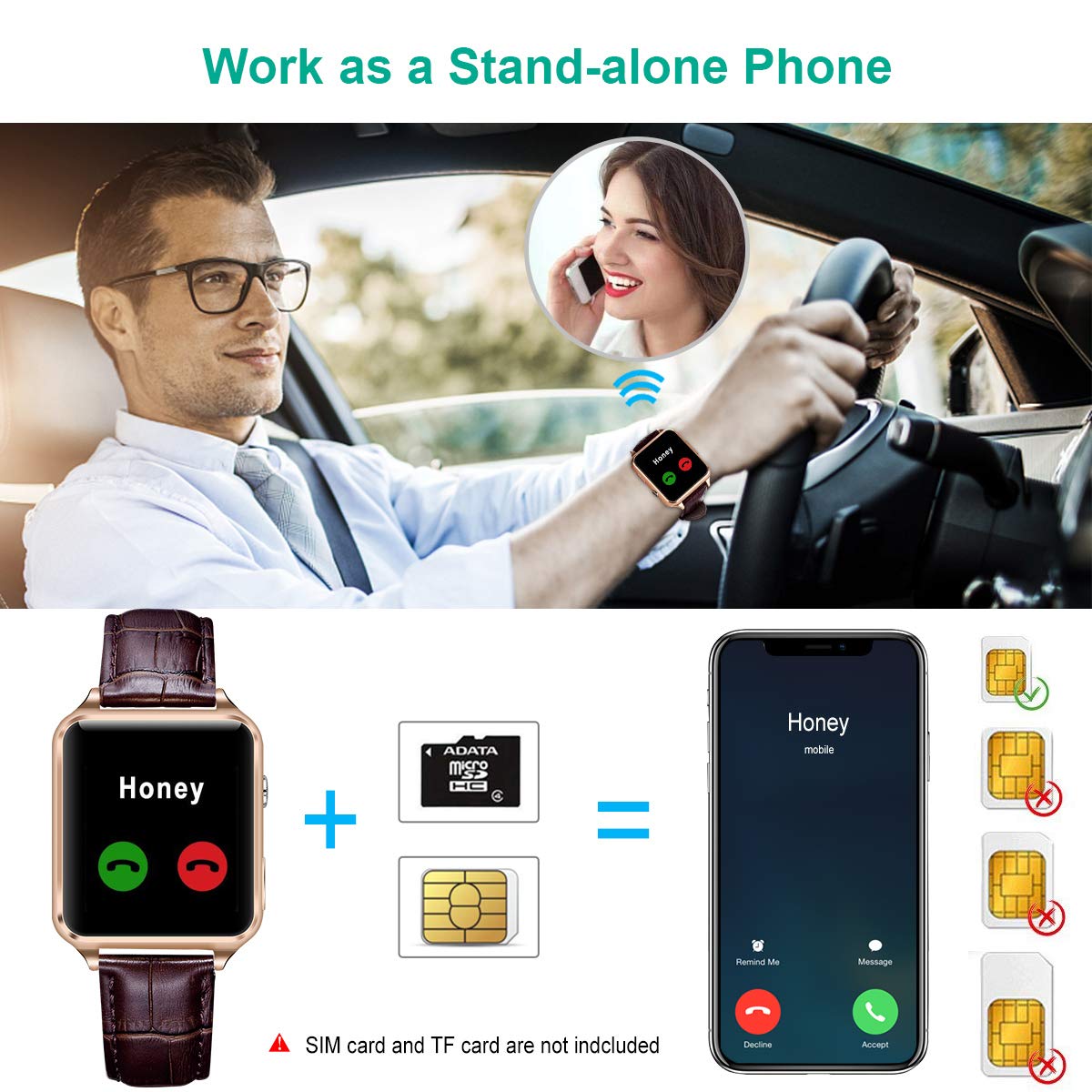 Smartwatch Bluetooth Deluxe Executive Android / iOS (Multilingue) - GT08