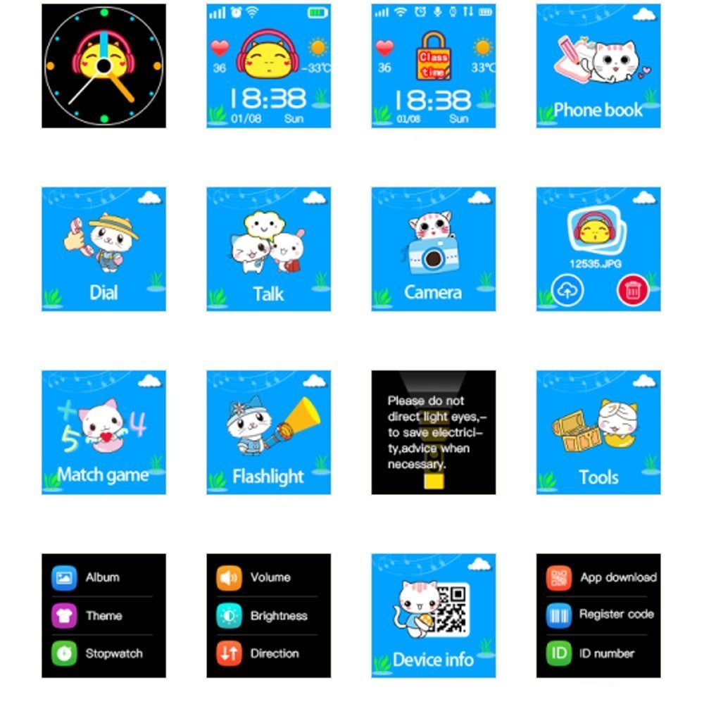 Smartwatch com GPS Flash Night Para Crianças - Safe-Keeper (Azul) - Multi4you®