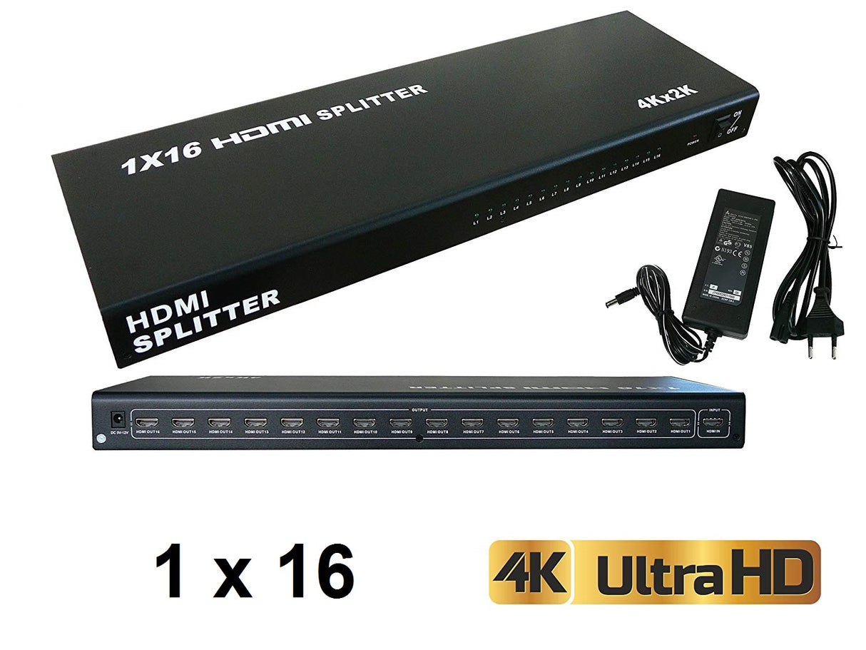 Splitter Multiplicador HDMI 1 x 16 HDR 4K / 2K 3D – 1 Entrada 16 Saídas - Multi4you®