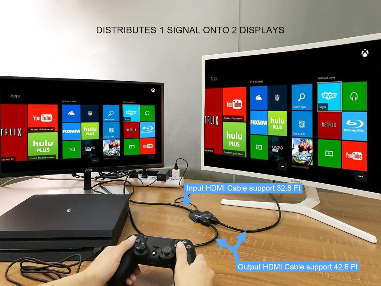 Splitter Multiplicador 1 x 2 HDR 4K / 2K HDMI 2.0 Suporte 3D - Multi4you®