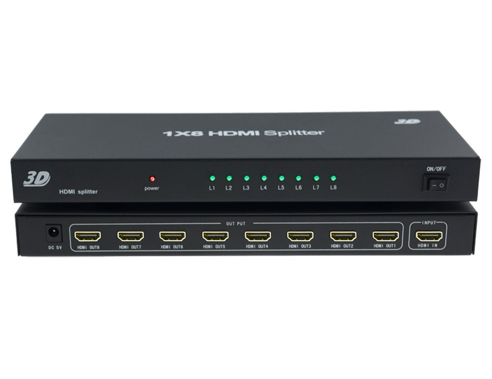 Splitter Multiplicador HDMI 1 x 8 - 1 Entrada 8 Saídas Full HD 1080p - Multi4you®