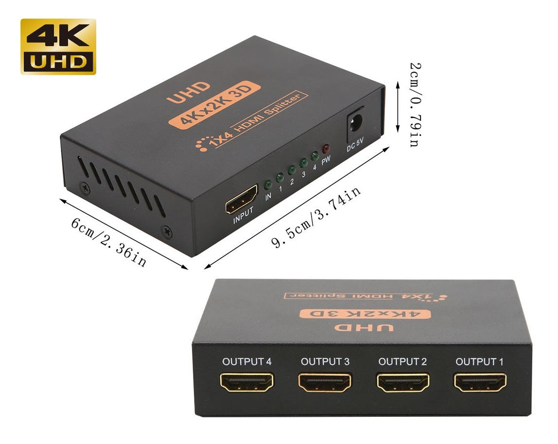 Splitter Multiplicador HDMI 1 x 4 4K - 1 Entrada 4 Saídas 4K 2160p - Multi4you®