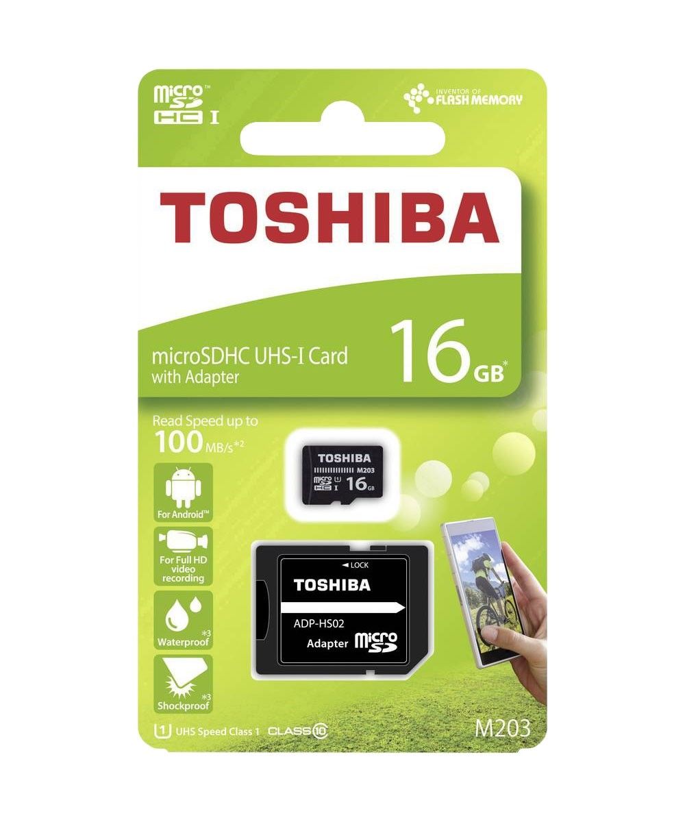 Toshiba Cartão Micro SD 16GB com Adaptador - SDHC M203