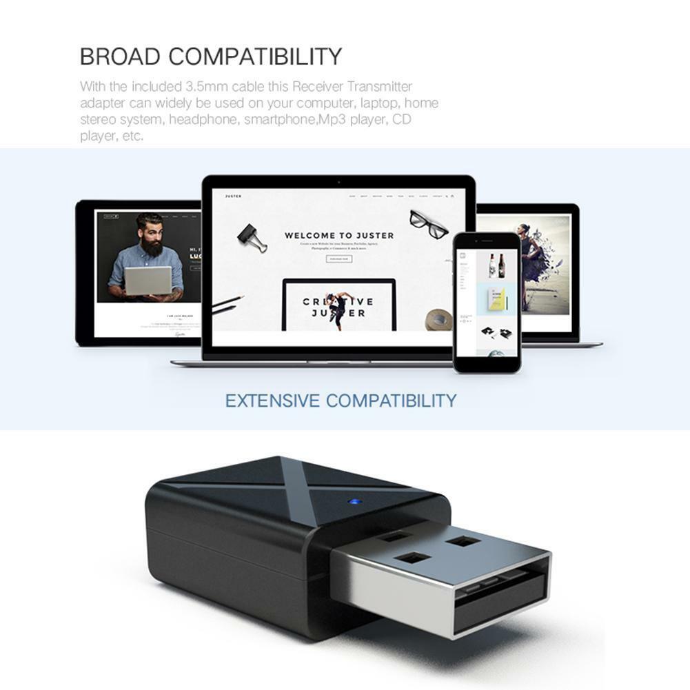 Transmissor e Receptor de Audio Bluetooth 5.0 KN320 2 em 1 USB/Jack 3.5mm - Multi4you®