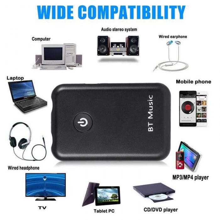 Transmissor e Receptor de Áudio Bluetooth 2 em 1 Sem Fio - Multi4you®