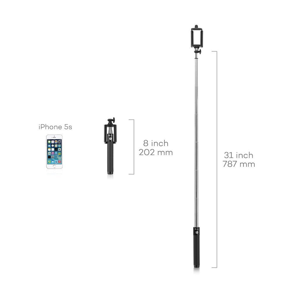 XCOMM Selfie Stick pro 2 em 1 Wireless Bluetooth - Black