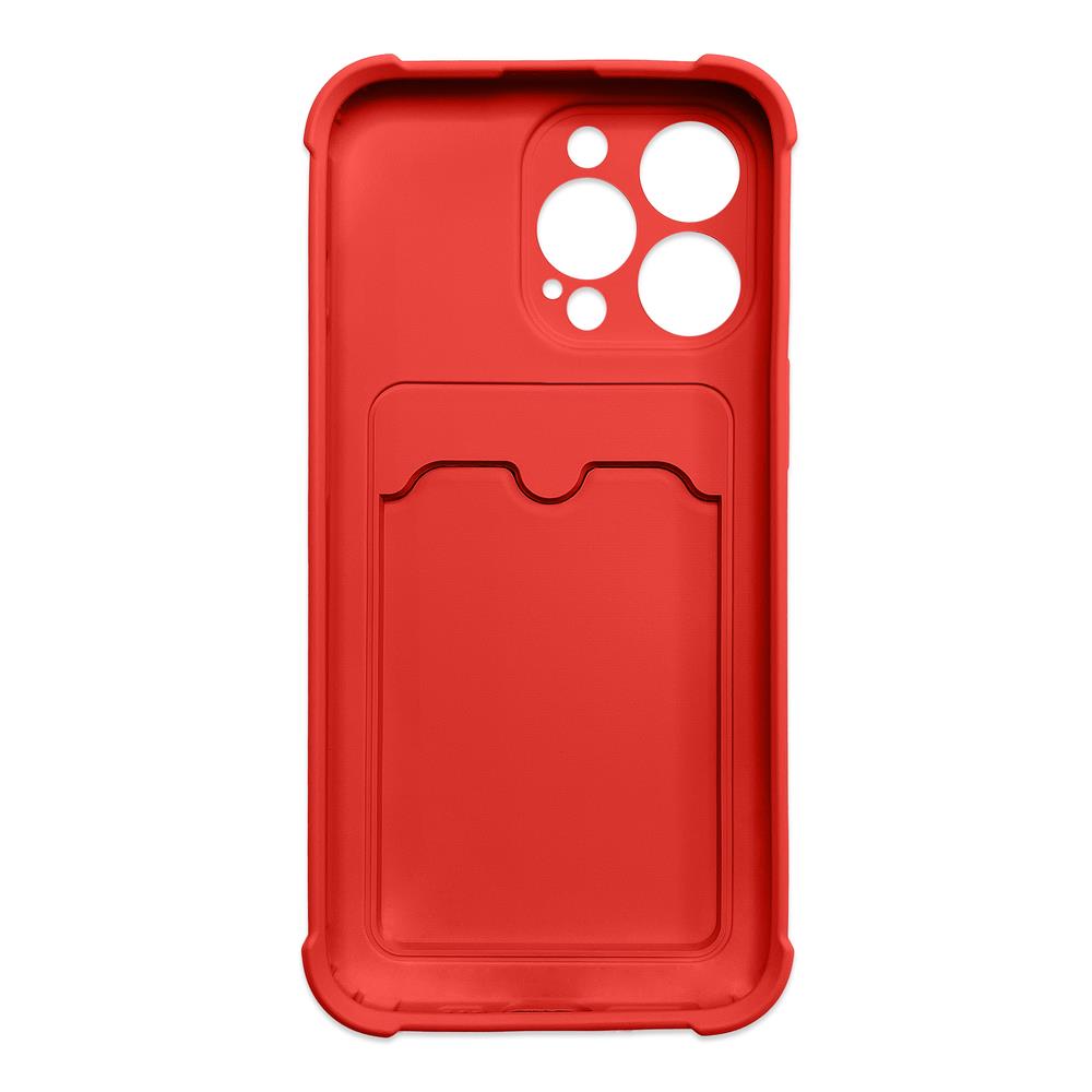 Capa de silicone rígida com porta cartão vermelho Iphone 13