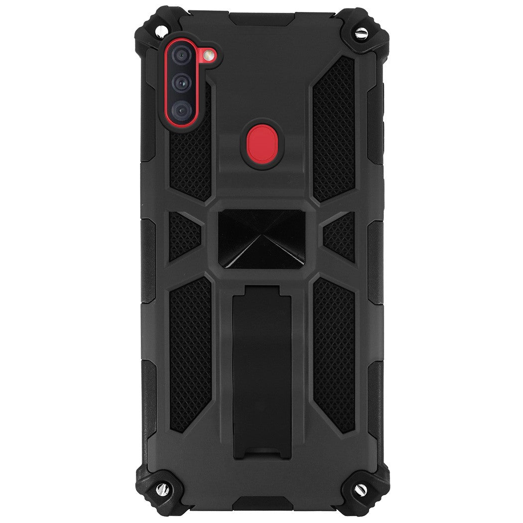 Capa Antigolpe Preto para Samsung Galaxy A12 com Imã e Suporte de Mesa