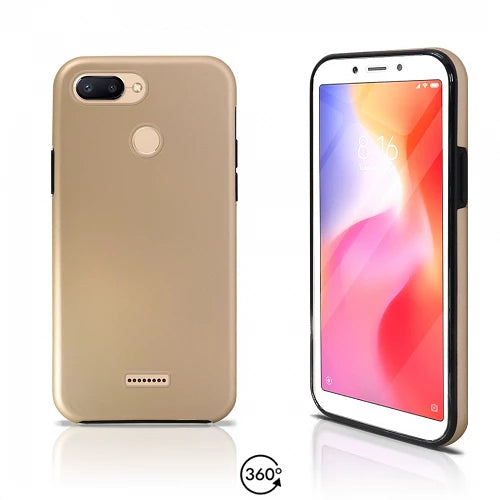 Capa silicone 3D (frente e verso) Xiaomi Redmi 6 / 6A Dourado